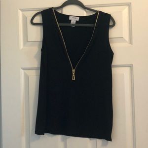 Black Work shirt with gold zipper